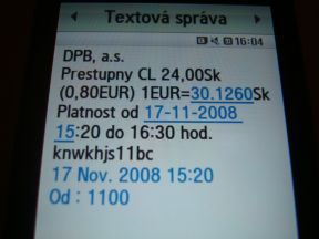 SMS cestovný lístok na MHD